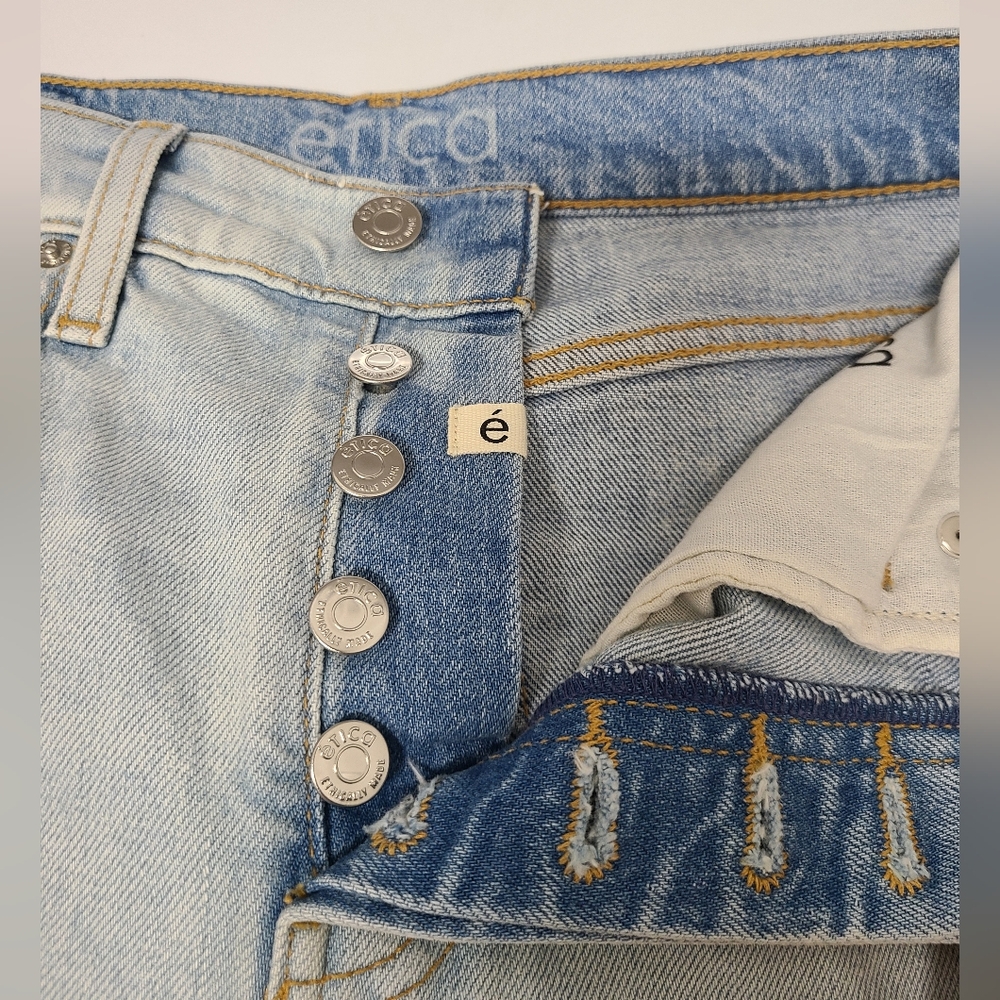 Etica Tyler Vintage Straight Jeans Blue Seafoam Sz 25 NWT $238 Distressed - Picture 10 of 16